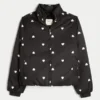 Chaqueta acolchada con estampado y cremallera