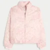 Chaqueta acolchada con estampado y cremallera