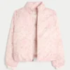Chaqueta acolchada con estampado y cremallera