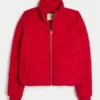 Chaqueta acolchada con estampado y cremallera