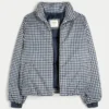 Chaqueta acolchada con estampado y cremallera