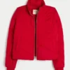 Chaqueta acolchada con estampado y cremallera