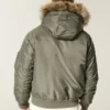 Chaqueta bomber con cremallera y ribete de piel sintética Chaqueta bomber con cremallera y ribete de piel sintética
