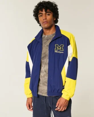 Chaqueta cortavientos con estampado de los Wolverines de la Universidad de Michigan
