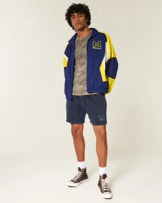 Chaqueta cortavientos con estampado de los Wolverines de la Universidad de Michigan