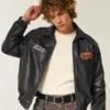 Chaqueta de cuero vegano con estampado Casino Chaqueta de cuero vegano con estampado Casino