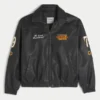 Chaqueta de cuero vegano con estampado Casino Chaqueta de cuero vegano con estampado Casino