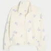 Chaqueta de forro polar Sherpa bordada Chaqueta de forro polar Sherpa bordada