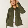 Chaqueta militar Y2K de sarga