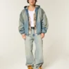 Chaqueta skater de denim lavado Chaqueta skater de denim lavado