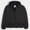 Chaqueta skater de denim lavado en negro Chaqueta skater de denim lavado en negro