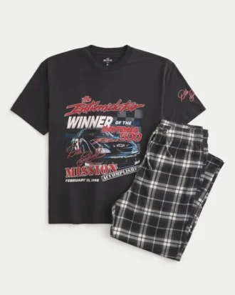 Conjunto de camiseta con gráfico de Dale Earnhardt NASCAR y pantalones de pijama de franela