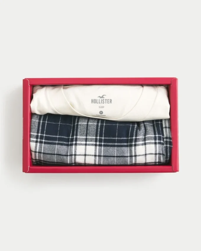 Conjunto de camiseta gráfica y pantalones de pijama de franela Switzerland