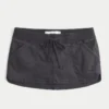 Falda pantalón micro mini de sarga de talle ultra bajo Falda pantalón micro mini de sarga de talle ultra bajo