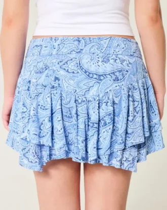 Falda pantalón mini con dobladillo asimétrico