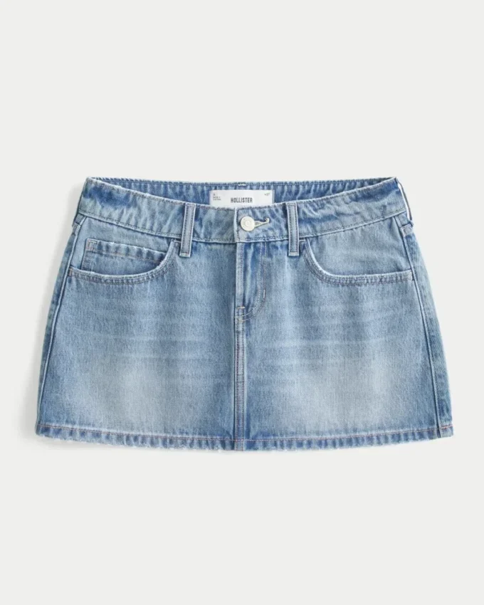 Falda pantalón mini vaquera de talle bajo Falda pantalón mini vaquera de talle bajo