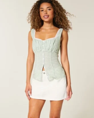 Falda pantalón mini vaquera de talle bajo