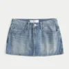 Falda pantalón mini vaquera de talle bajo Falda pantalón mini vaquera de talle bajo