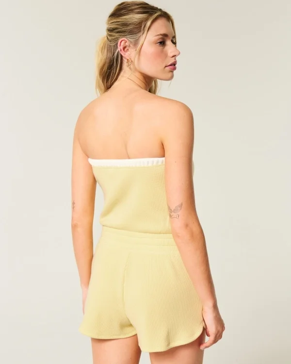 Gilly Hicks Confortable mono sin tirantes con tejido de nido de abeja Gilly Hicks Confortable mono sin tirantes con tejido de nido de abeja