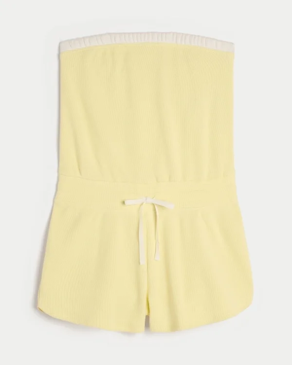 Gilly Hicks Confortable mono sin tirantes con tejido de nido de abeja Gilly Hicks Confortable mono sin tirantes con tejido de nido de abeja