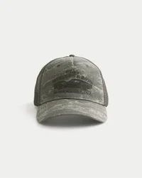 Gorra trucker con estampado de camuflaje y gráfico de Mac’s Muscles & Rods