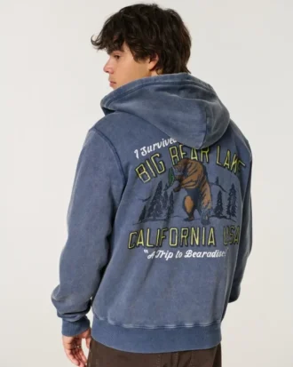 Holiday Vault Release Sudadera con capucha y cremallera con gráfico Big Bear Lake