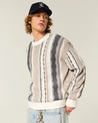 Jersey de cuello redondo a rayas