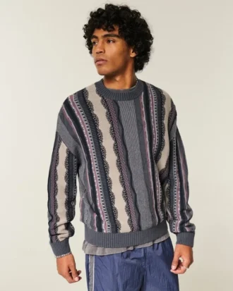 Jersey de cuello redondo a rayas