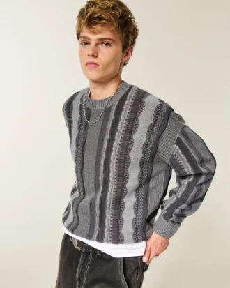 Jersey de cuello redondo a rayas Jersey de cuello redondo a rayas