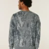 Jersey de cuello redondo con estampado cuadrado