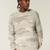 Jersey de cuello redondo con estampado de camuflaje