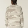 Jersey de cuello redondo con estampado de camuflaje
