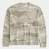 Jersey de cuello redondo con estampado de camuflaje