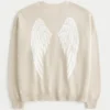 Jersey de cuello redondo con estampado Easy Wings
