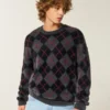 Jersey de cuello redondo holgado y peludo