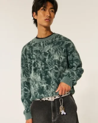 Jersey de cuello redondo holgado y peludo