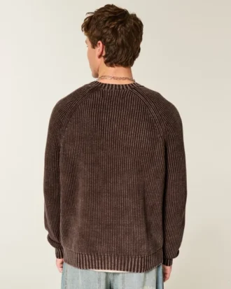 Jersey de cuello redondo lavado y corte cuadrado