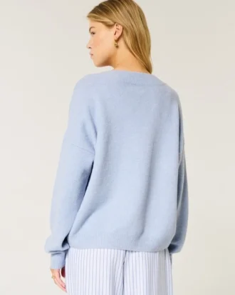 Jersey oversize con cuello en V Hollister Comfy Cloud