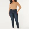 Leggings vaqueros curvilíneos de talle alto y lavado oscuro