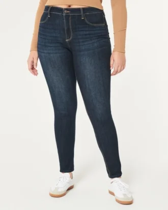 Leggings vaqueros curvilíneos de talle alto y lavado oscuro