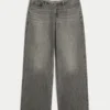 Mini cintura ultrabaja Vaqueros holgados grises Mini cintura ultrabaja Vaqueros holgados grises