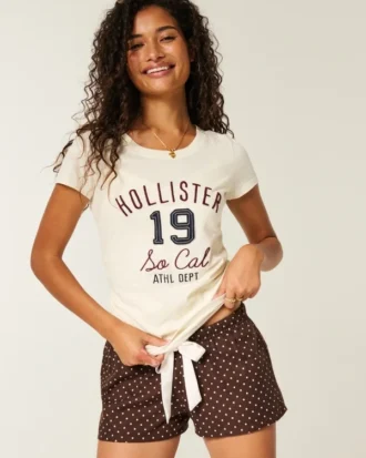 Mini shorts de franela con lazo de satén Holiday Vault Release