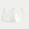 Mini shorts vaqueros blancos desgastados de talle bajo Mini shorts vaqueros blancos desgastados de talle bajo