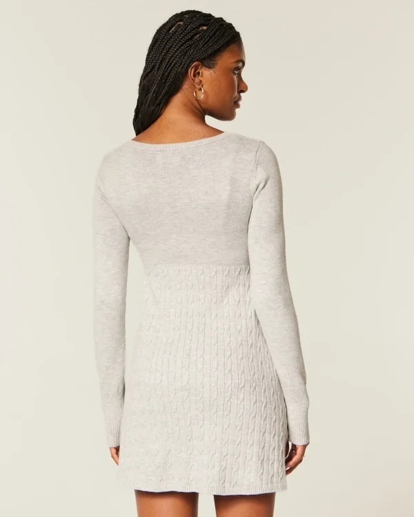 Mini vestido tipo suéter Babydoll Mini vestido tipo suéter Babydoll