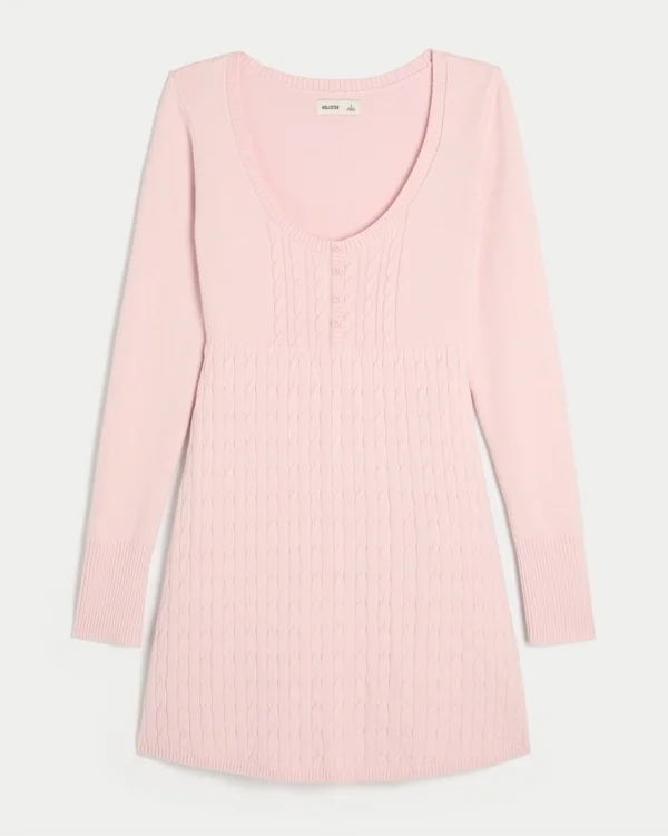 Mini vestido tipo suéter Babydoll Mini vestido tipo suéter Babydoll