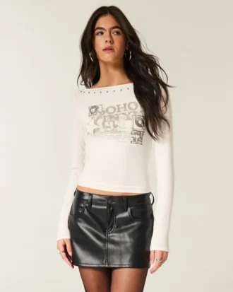 Minifalda pantalón de piel sintética