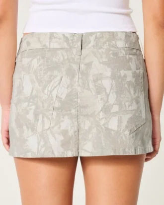 Minifalda pantalón de sarga de camuflaje de talle bajo