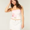 Minifalda pantalón vaquera blanca de talle bajo Minifalda pantalón vaquera blanca de talle bajo