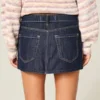 Minifalda pantalón vaquera de talle bajo y lavado oscuro