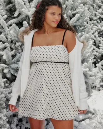 Minivestido babydoll de gasa Minivestido babydoll de gasa